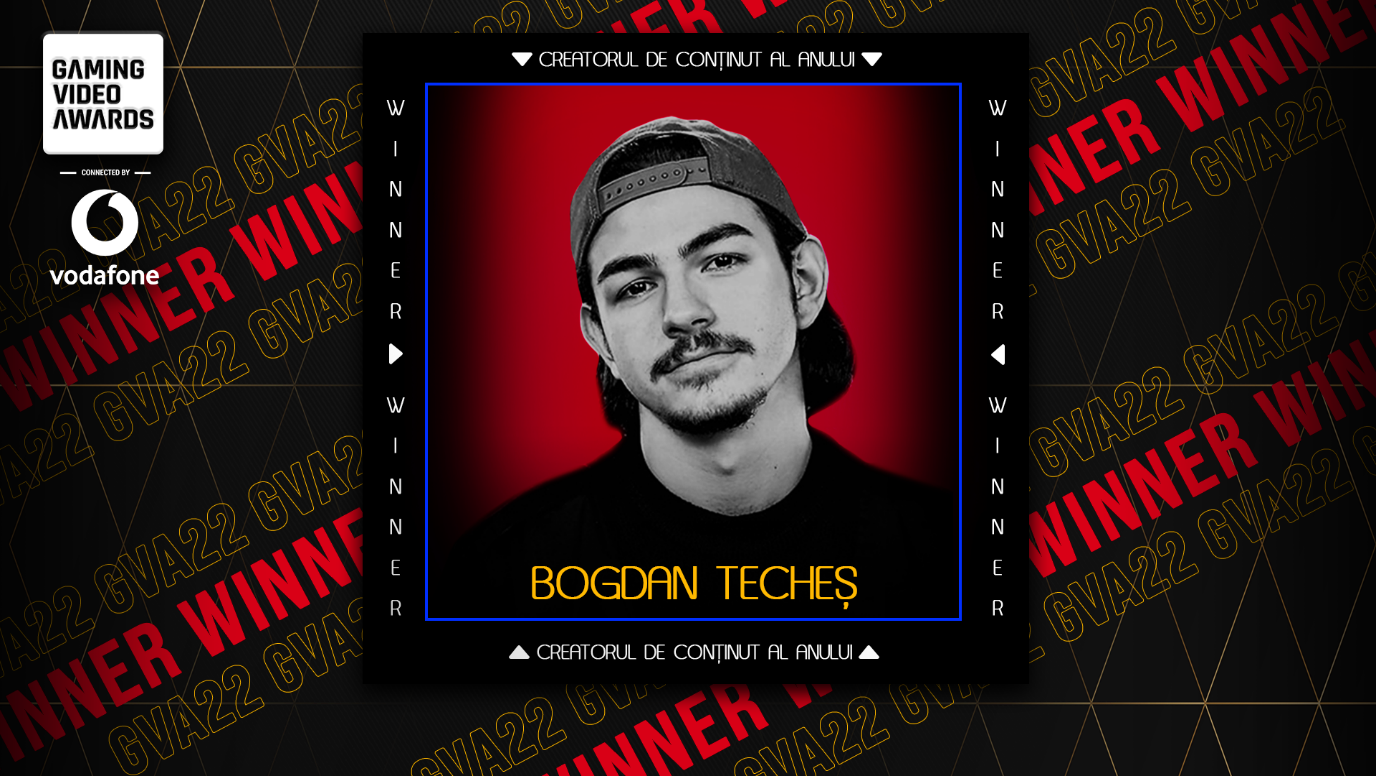 Bogdan Techeș câștigă distincția de creatorul de conținut al anului la Gaming Video Awards 2022