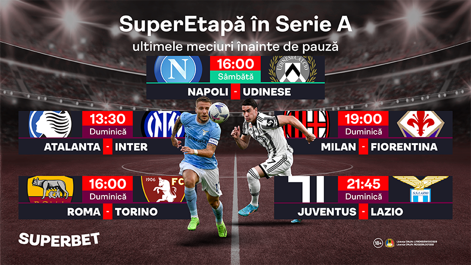 ADVERTORIAL | SuperEtapă în Serie A! Oferta Superbet pentru ultimele meciuri din 2022