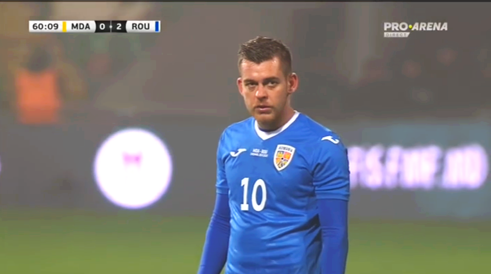 Execuția de număr 10 a lui Alexandru Cicâldău! Fotbalistul român l-a învins cu un șut perfect pe portarul Moldovei