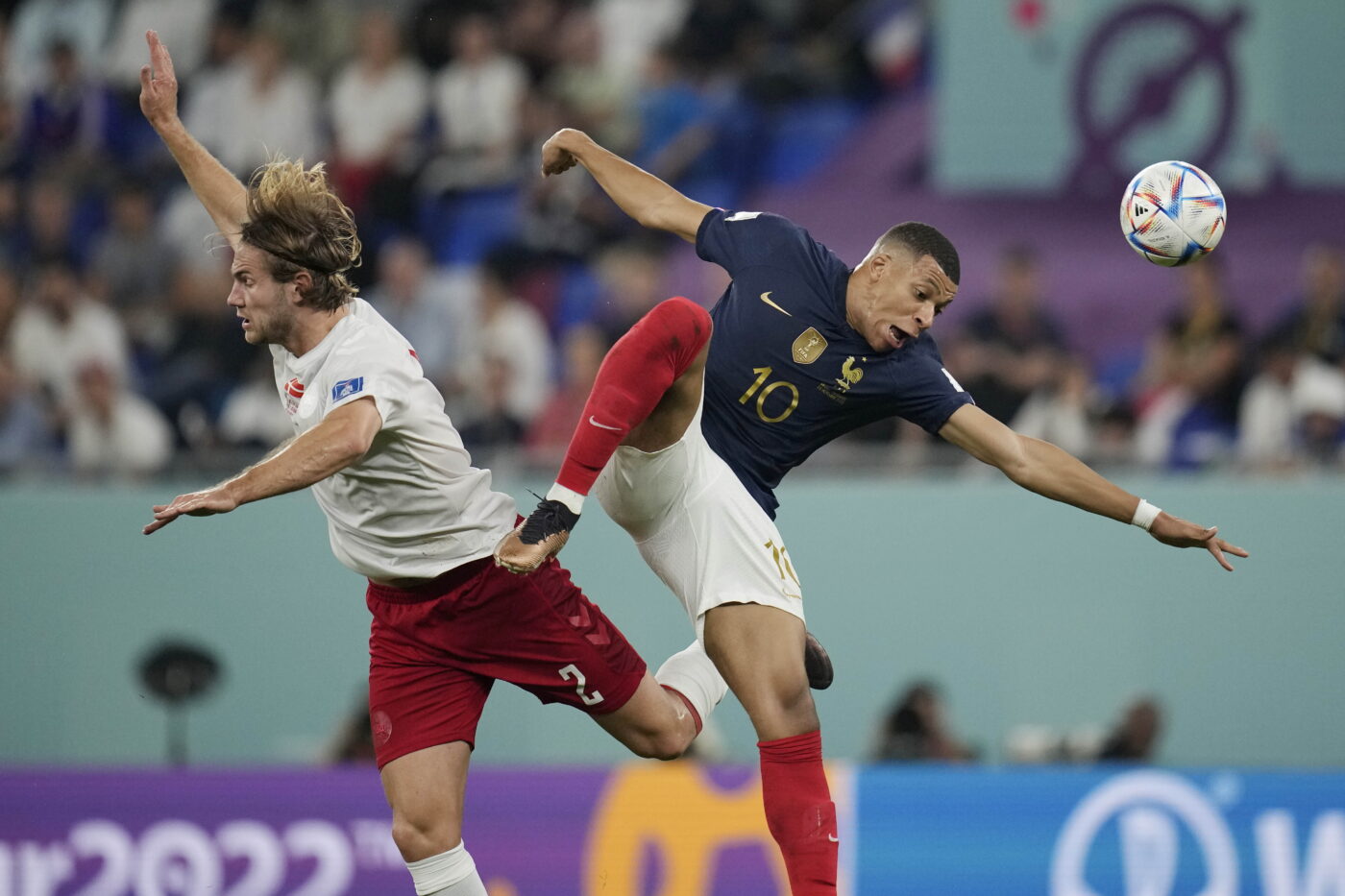 Franța – Danemarca 2-1. Kylian Mbappe îi califică pe francezi în optimile Campionatului Mondial din Qatar