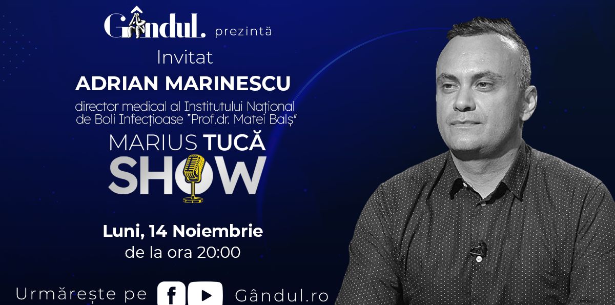 Marius Tucă Show începe luni, 14 noiembrie, de la ora 20.00, live pe gândul.ro