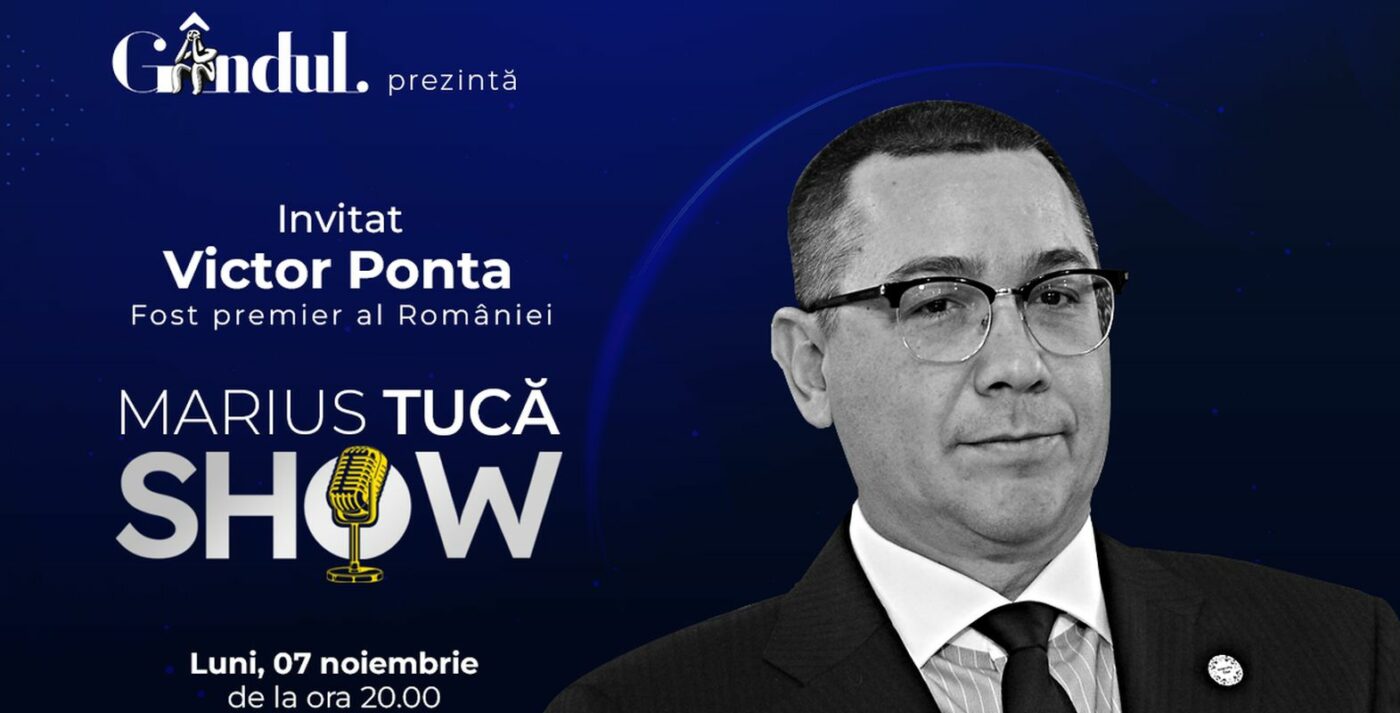 Marius Tucă Show începe luni, 7 noiembrie, de la ora 20.00, live pe gândul.ro
