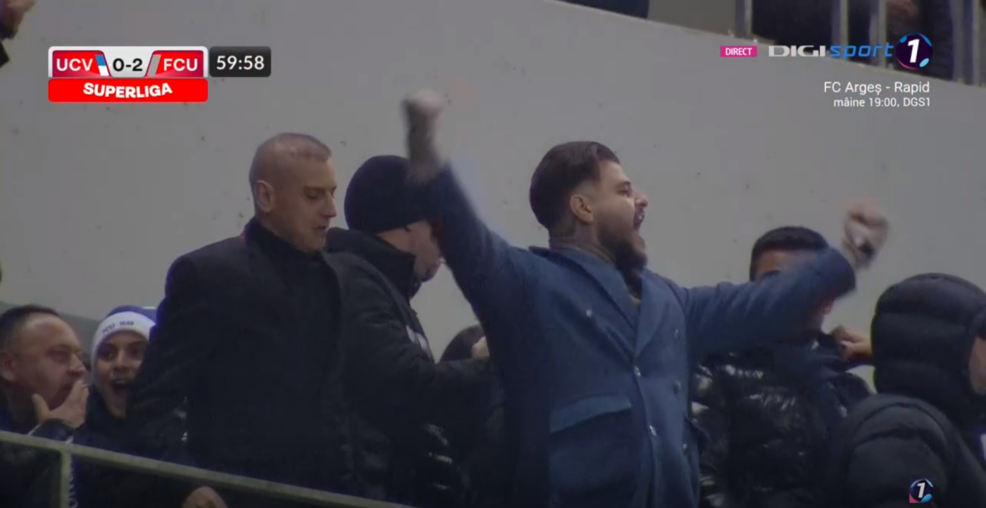 Reacție genială a familiei Mititelu după golurile marcate de FC U Craiova! Trupa lui Nicolo Napoli a redus la tăcere galeria gazdelor