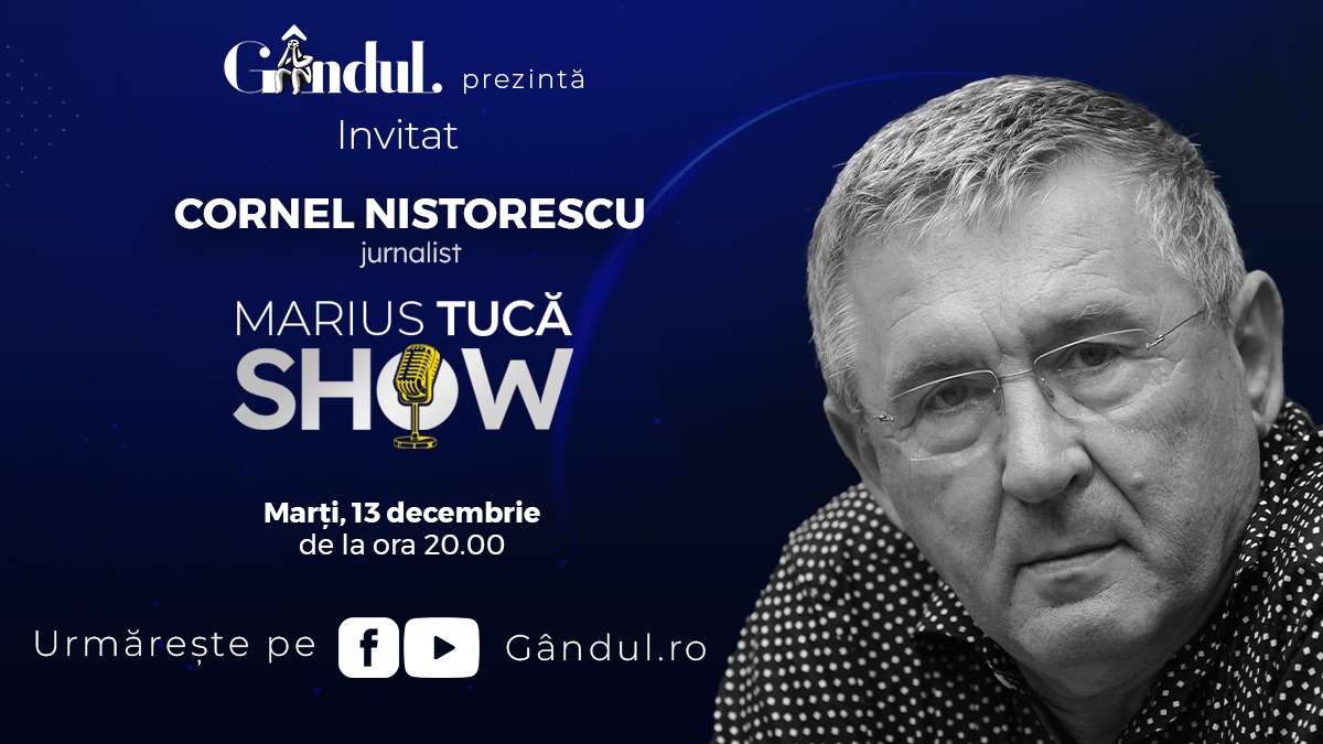 Marius Tucă Show începe marţi, 13 decembrie, de la ora 20.00, live pe gândul.ro