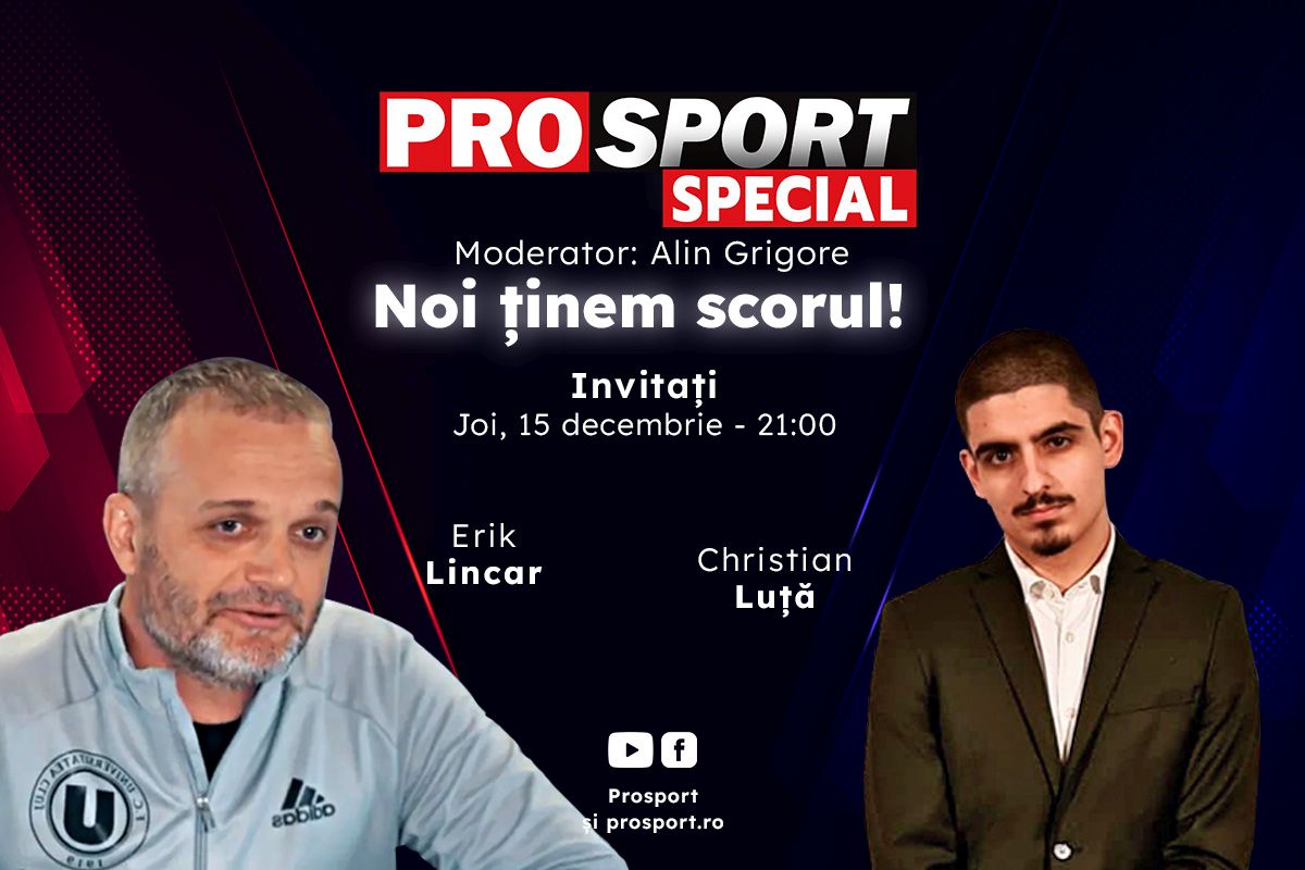 Comentăm împreună la ProSport Special FCSB – CFR Cluj, restanță din etapa a 9-a din Superliga, alături de Erik Lincar și Christian Luță!