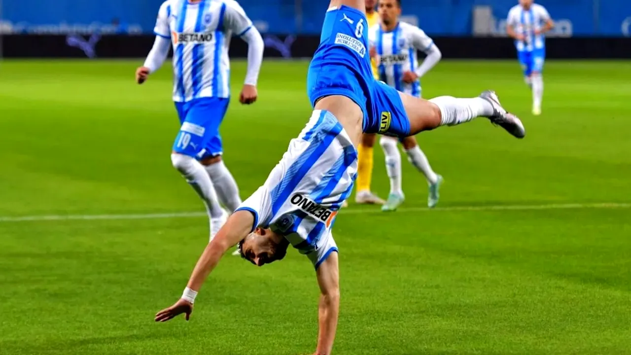 Andrei Ivan „a spart gheața” și a înscris după 4 luni de secetă! Fotbalistul Universității Craiova a marcat superb în partida contra celor de la Hermannstadt