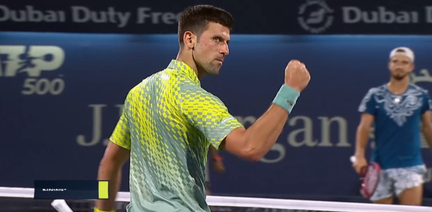 Emoții incredibile pentru Novak Djokovic la primul său meci după triumful de la Australian Open! Ce a făcut sârbul la Dubai, în fața numărului 130 ATP | VIDEO