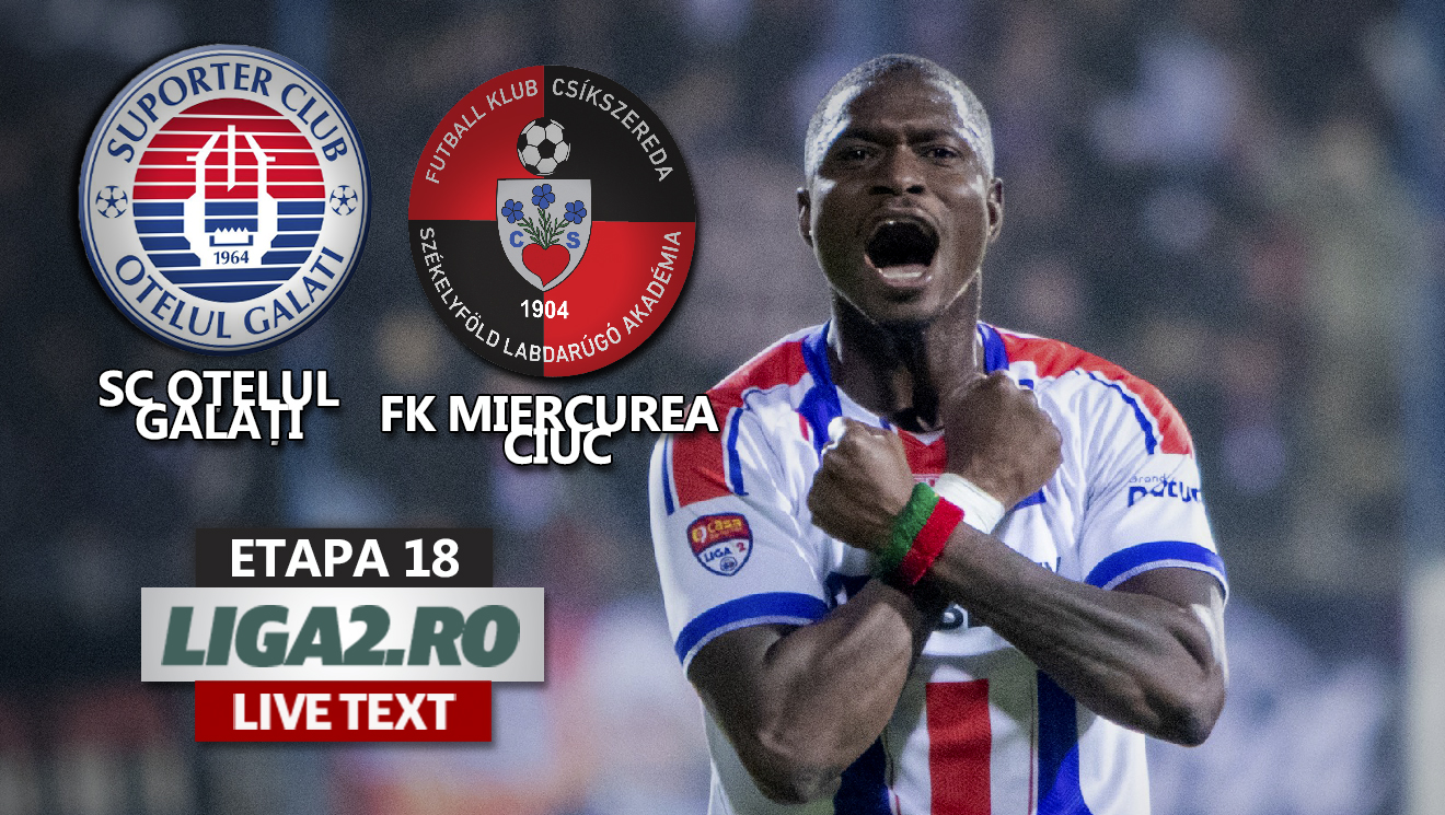 SC Oţelul câștigă meciul cu FK Miercurea Ciuc și Galaţiul e în sărbătoare. Echipa lui Dorinel Munteanu urcă, momentan, pe locul 1 în Liga 2 și este matematic în play-off