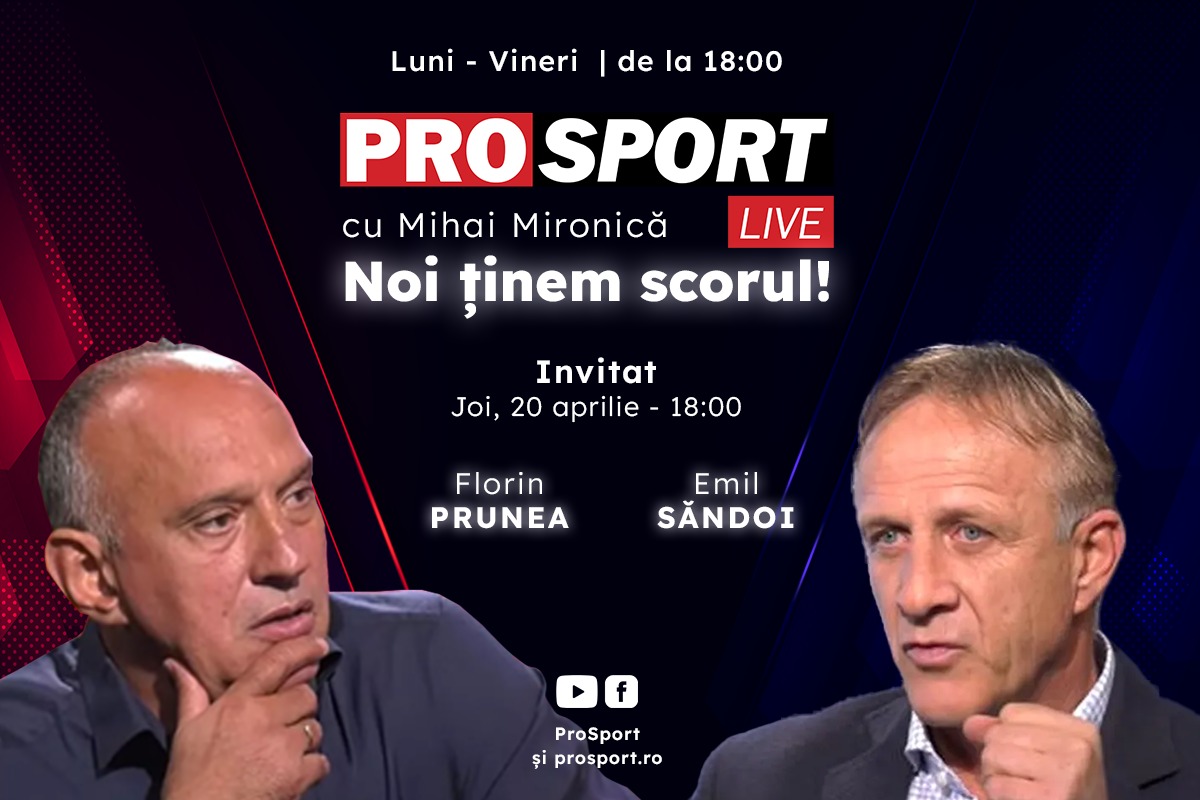ProSport Live, ediție premium pe prosport.ro! Emil Săndoi și Florin Prunea vorbesc despre situația naționalei U21 și cele mai noi informații din fotbal