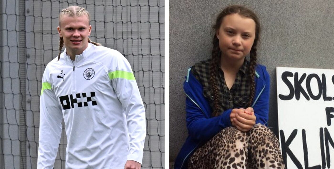 Cele mai tari reacții după ce Erling Haaland și-a împletit părul în două cozi: „Ce mare s-a făcut Greta Thunberg” | FOTO
