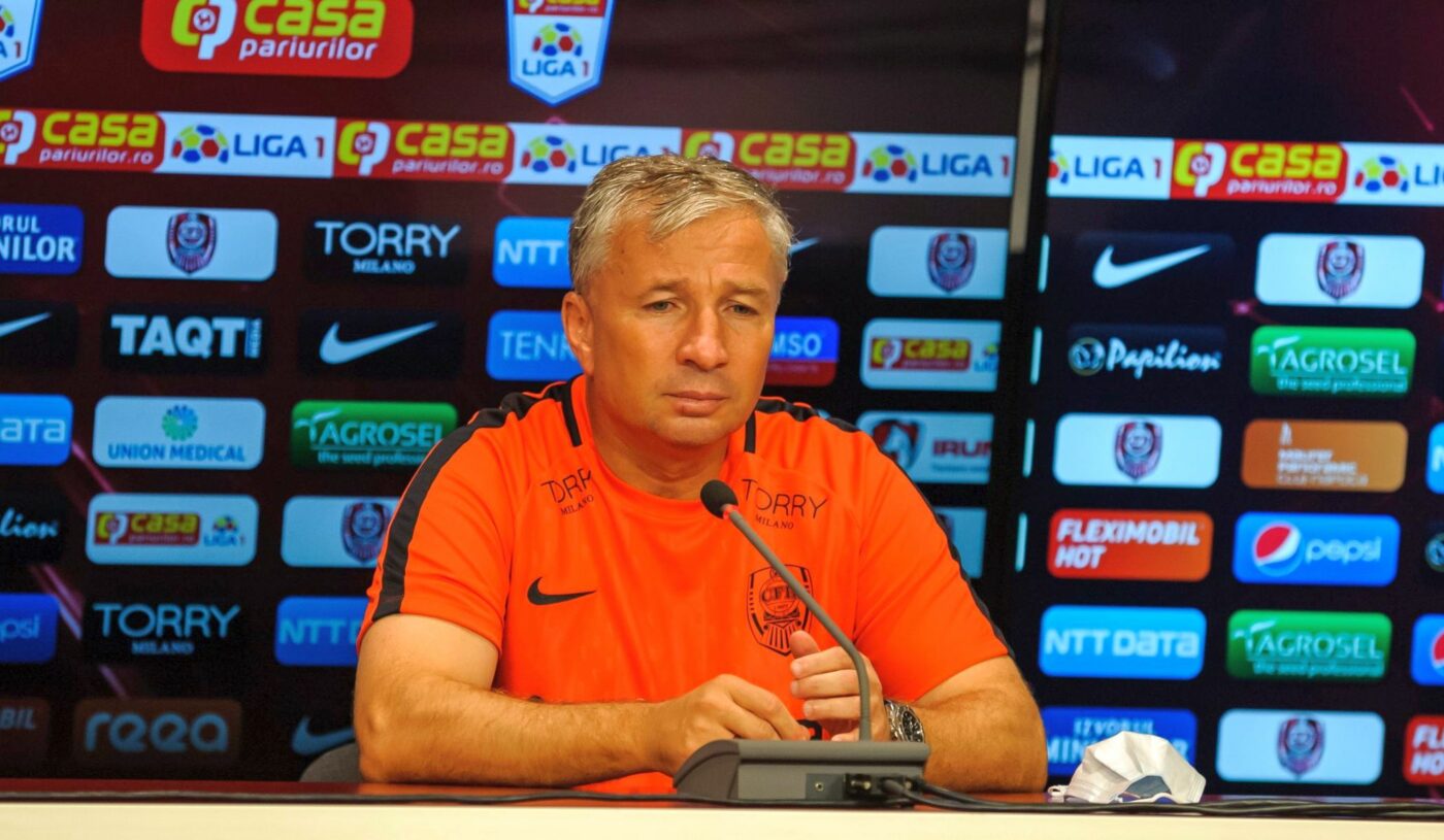 Dan Petrescu s-a enervat teribil la conferința de presă și a „lovit” în toată lumea! Arbitrii și FCSB, principalele ținte!