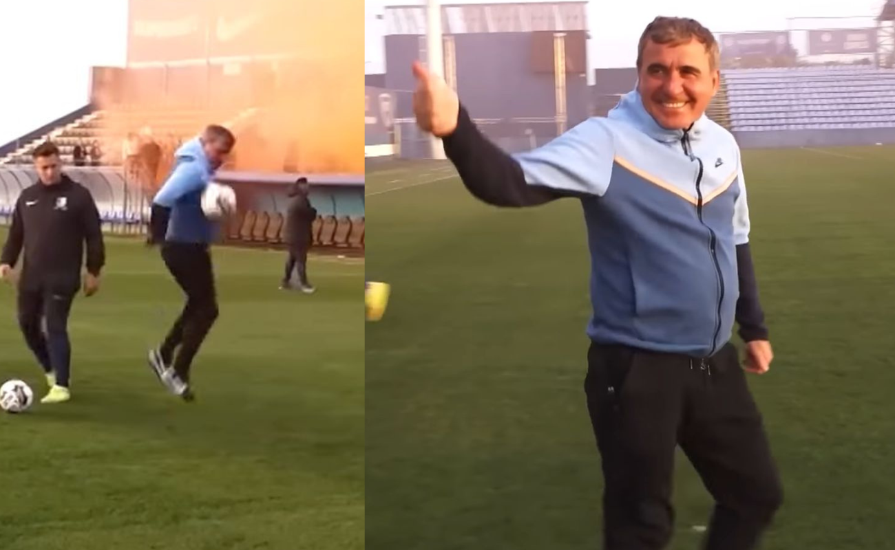 Gică Hagi s-a băgat la joc și a făcut show în fața fanilor, înainte de Farul – FCSB! Schema cu care i-a lăsat mască pe suporteri | VIDEO