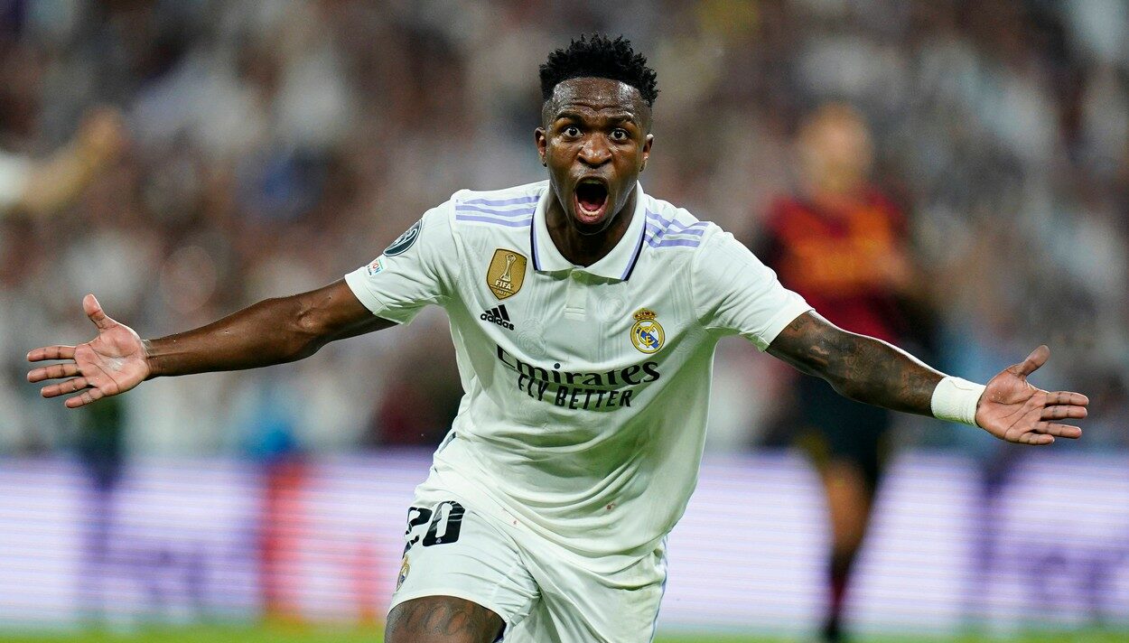 Vinicius și-a încununat cel mai bun sezon la Real Madrid cu o „ghiulea” trimisă în poarta lui Manchester City! | VIDEO