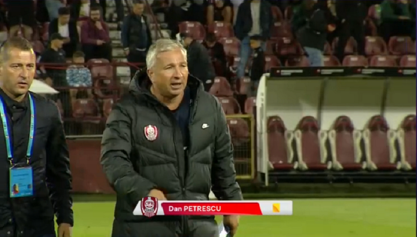 Tensiune uriașă la CFR Cluj – Farul! Dan Petrescu a făcut o criză de nervi la pauză, a primit cartonașul galben și a fost amenințat că va fi trimis în tribună!