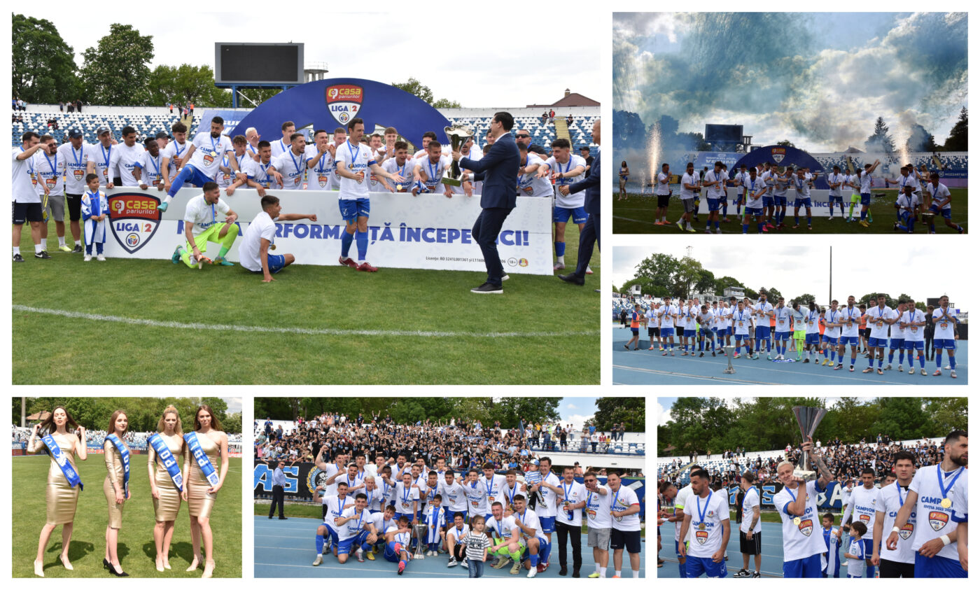 VIDEO | Poli Iași a primit trofeul Ligii 2! Jucătorii au făcut turul de onoare al stadionului cu medaliile de campioni, Răzvan Burleanu a fost huiduit de un întreg stadion