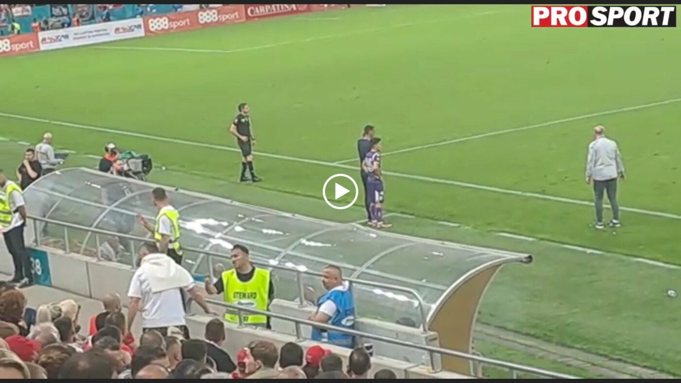 Imagini video halucinante de la Dinamo – FC Argeș! Ce s-a întâmplat în spatele băncilor de rezerve chiar în timpul meciului | EXCLUSIV