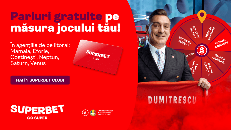 ADVERTORIAL | Un Sport de pentru o Supervară! Cardul de beneficii Superbet Club îți aduce Pariuri Gratuite în agențiile de pe litoral