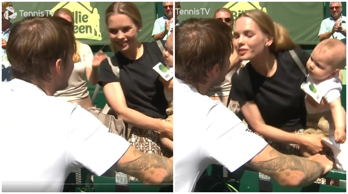 Moment emoționant în tenis! Un outsider a cucerit turneul ATP de la Halle după ce a fost susținut din tribune de soție și bebelușul de 10 luni | VIDEO