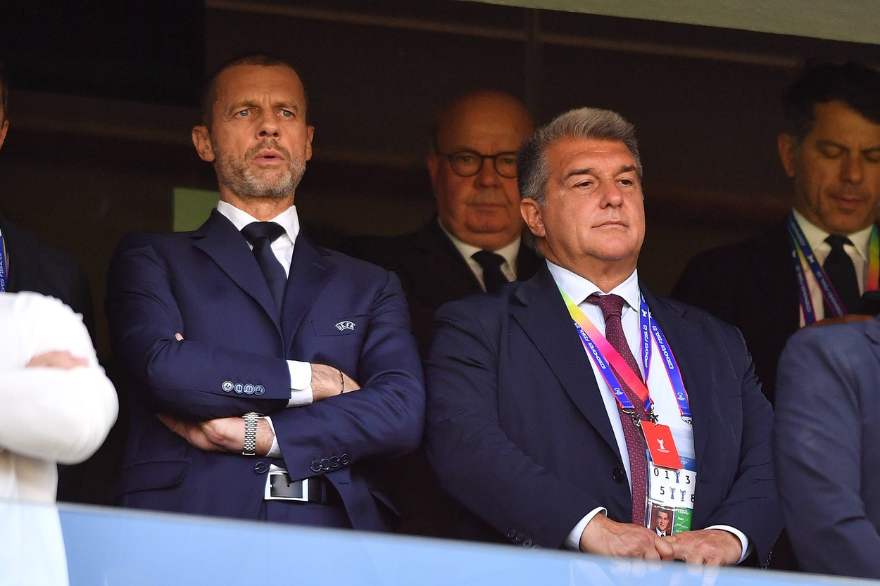 Ce i-a propus Laporta lui Ceferin pentru ca UEFA să nu excludă FC Barcelona din Liga Campionilor! E gata să îl trădeze pe Perez
