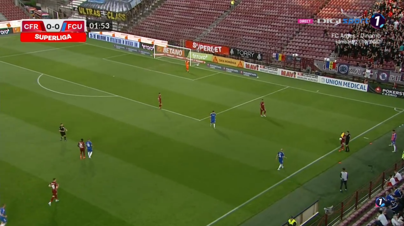 CFR Cluj – FC U Craiova 0-0, Live Video Online în barajul pentru Conference League. Egalitate albă în Gruia, după primele 45 de minute! Pauză