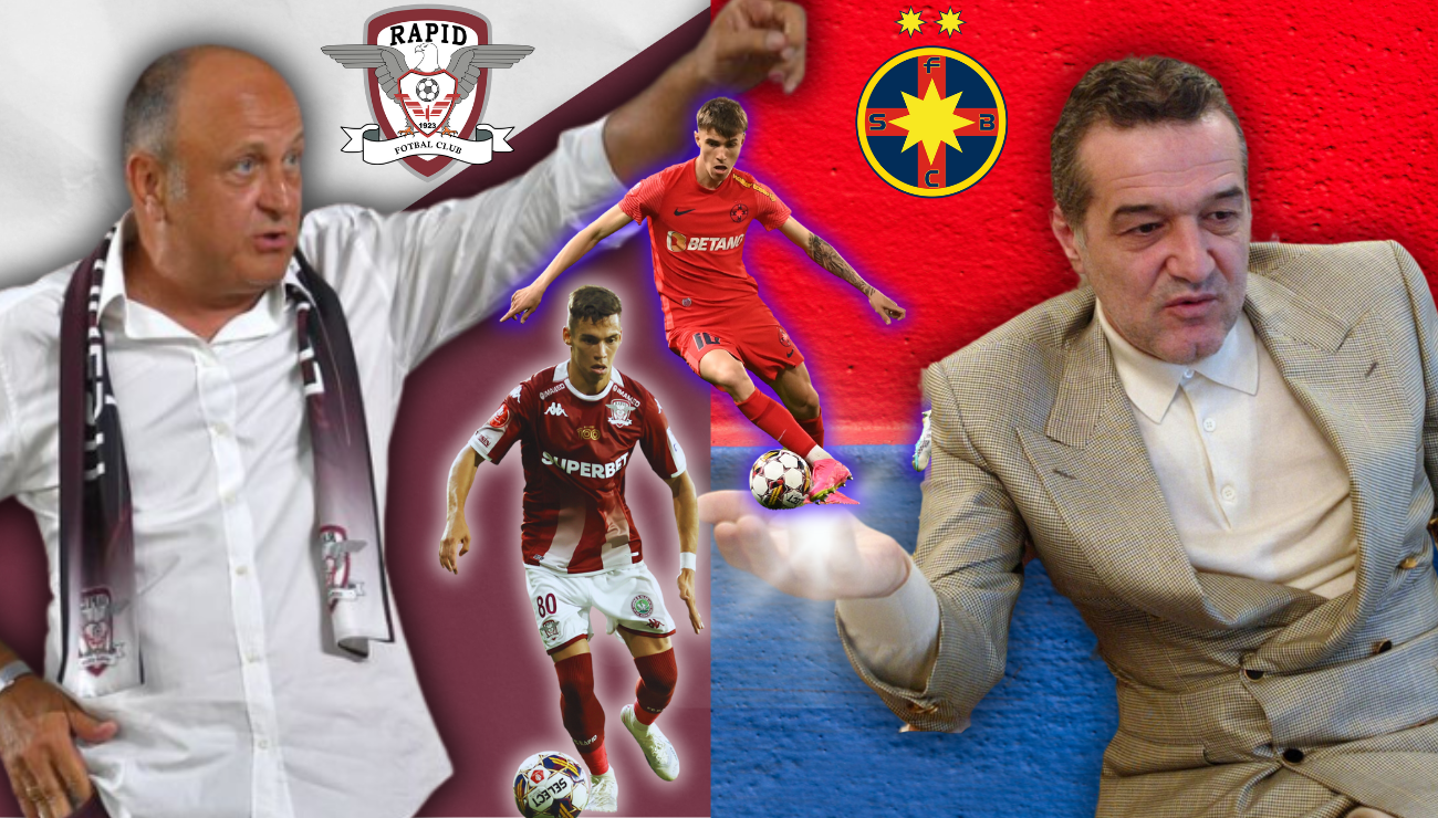 Duelul „perlelor”! Dan Șucu i-a dat clasă lui Gigi Becali: salariu și bonusuri uriașe oferite de Rapid lui Cătălin Cîrjan comparativ cu cât îi dă FCSB lui Octavian Popescu! EXCLUSIV