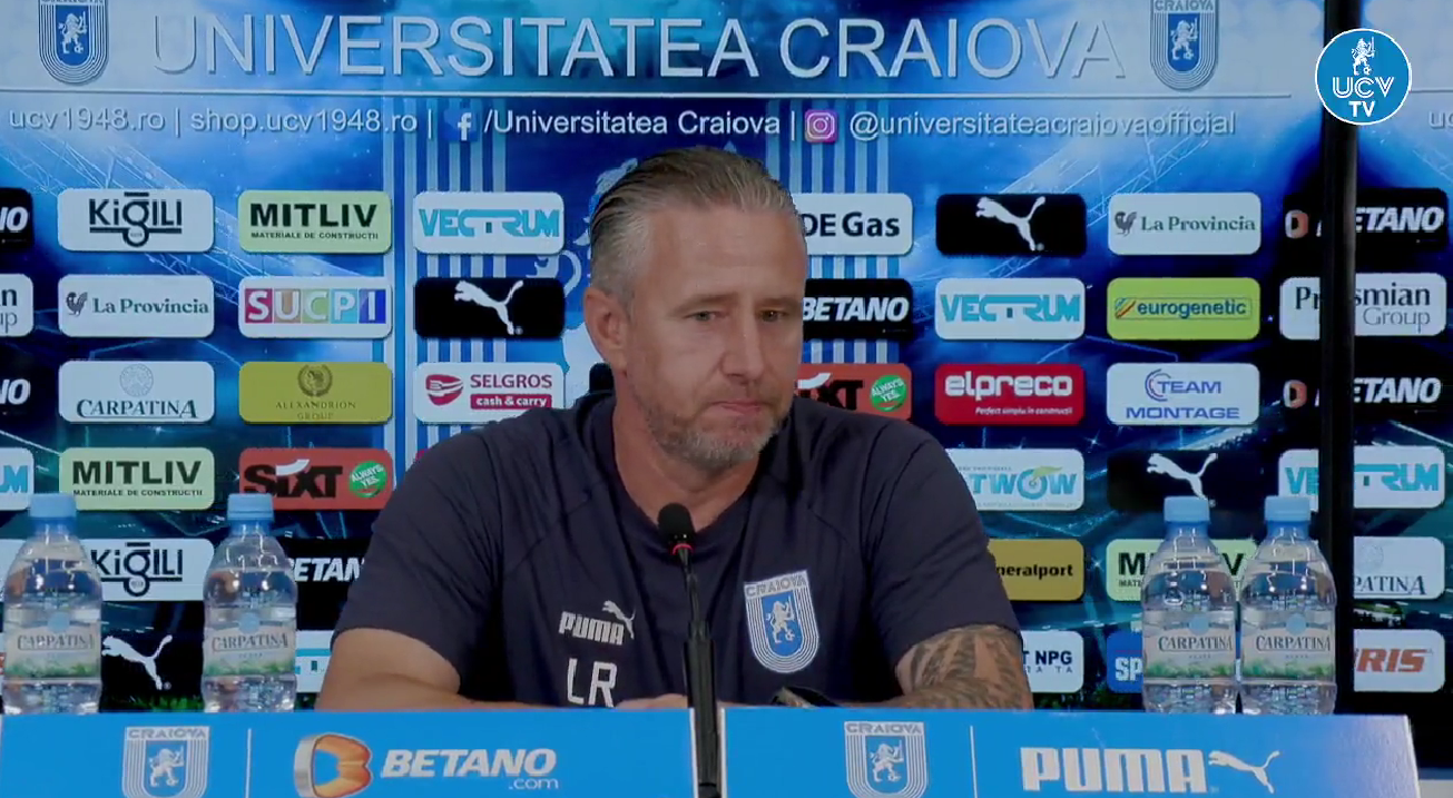 Laurențiu Reghecampf, prezentat oficial la Universitatea Craiova. „Trebuie să ne luptăm până la final pentru titlu!” Ce spune despre Alex Mitriță și transferurile pregătite de Rotaru | VIDEO