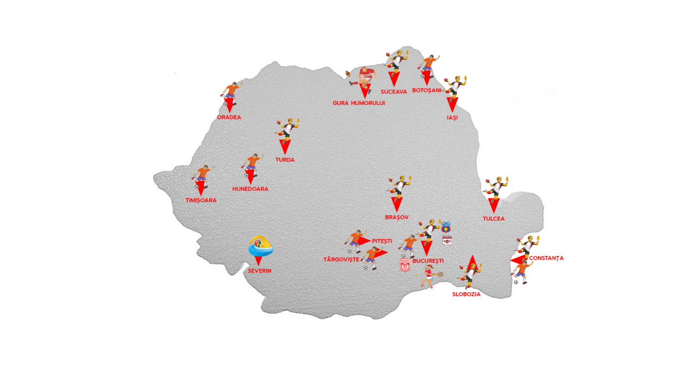 Harta investițiilor de anvergură, în plină desfășurare, în sportul românesc. Stadioane de fotbal, săli polivalente, bazine de înot olimpice, complexuri de tenis sau de rugby 