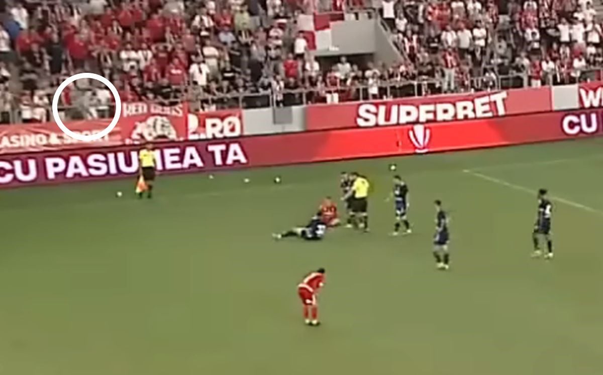 Momentul în care Dinamo putea pierde meciul cu Botoșani la masa verde! Fanii au aruncat cu un pahar în capul arbitrului