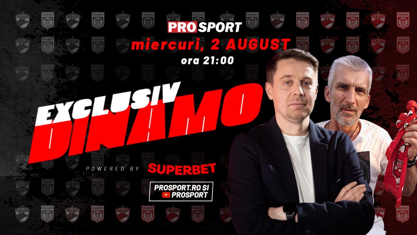Cel mai nou acționar de la SC Dinamo 1948 SA vine în platou, alături de Cătălin Mureșanu, miercuri, 2 august! Discutăm cele mai noi evenimente din tabăra alb-roșiilor, după o nouă înfrângere în Superligă