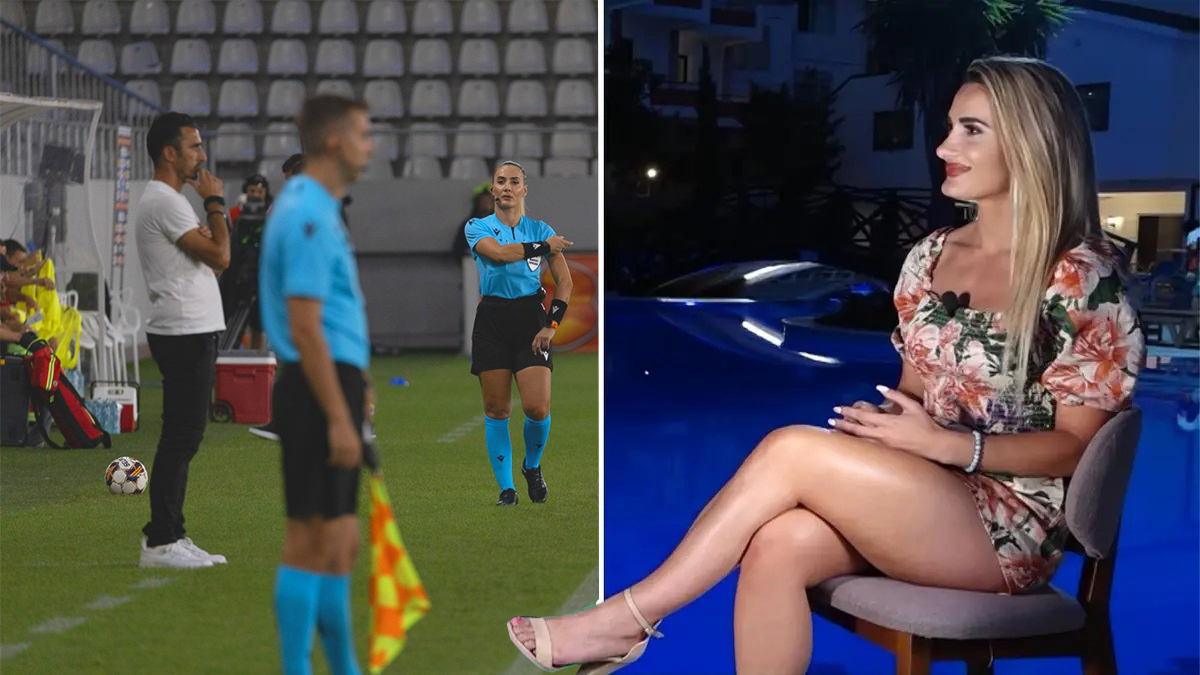 Păcat că s-a jucat cu porțile închise! Superba arbitră de rezervă de la FCSB – CSKA 1948 Sofia l-a certat non-stop pe Elias Charalambous, la marginea terenului. Cine e albaneza Emanuela Rusta | GALERIE FOTO