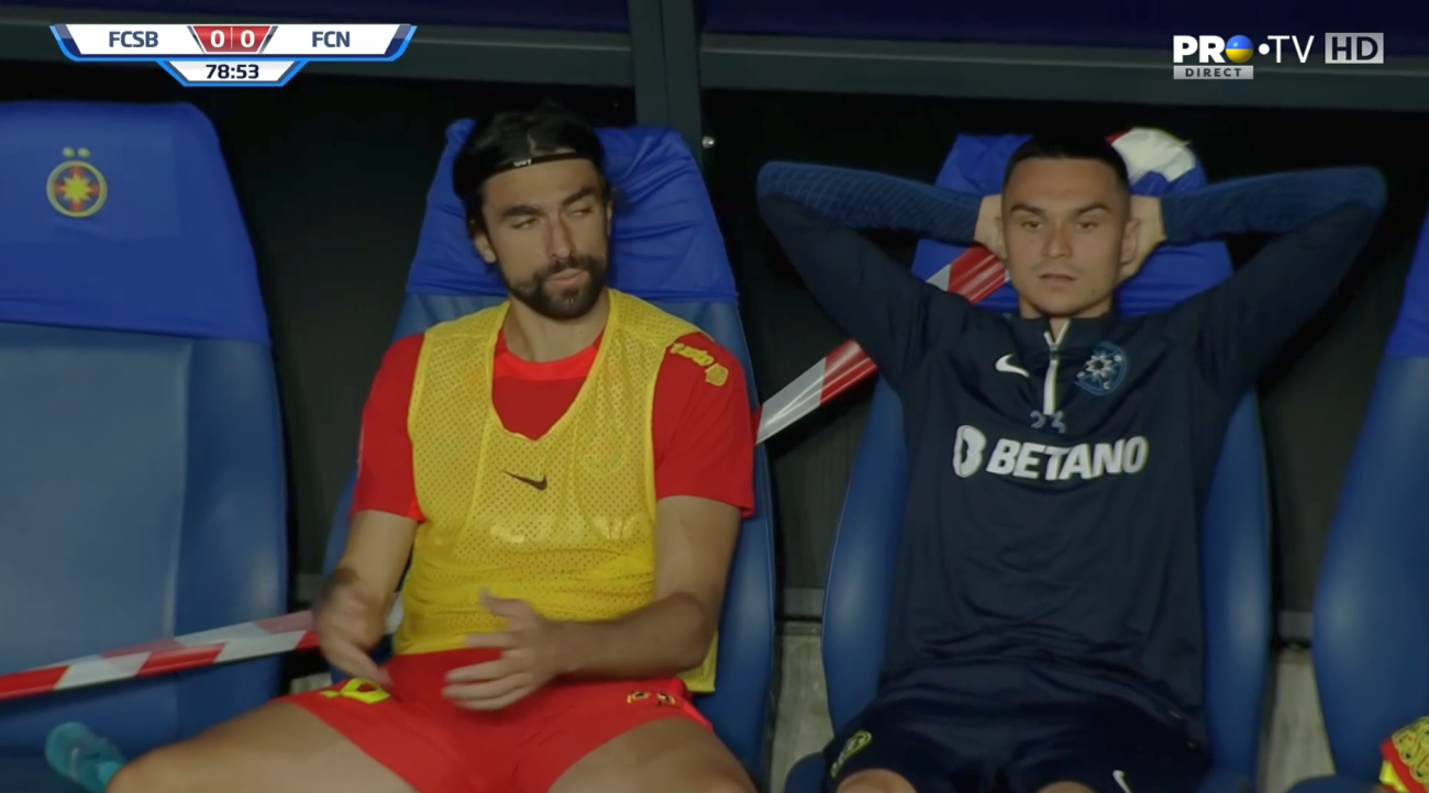 Andrea Compagno și-a ieșit din minți când a fost schimbat în meciul FCSB – Nordsjaelland din Conference League! Cum a putut să reacționeze atacantul italian