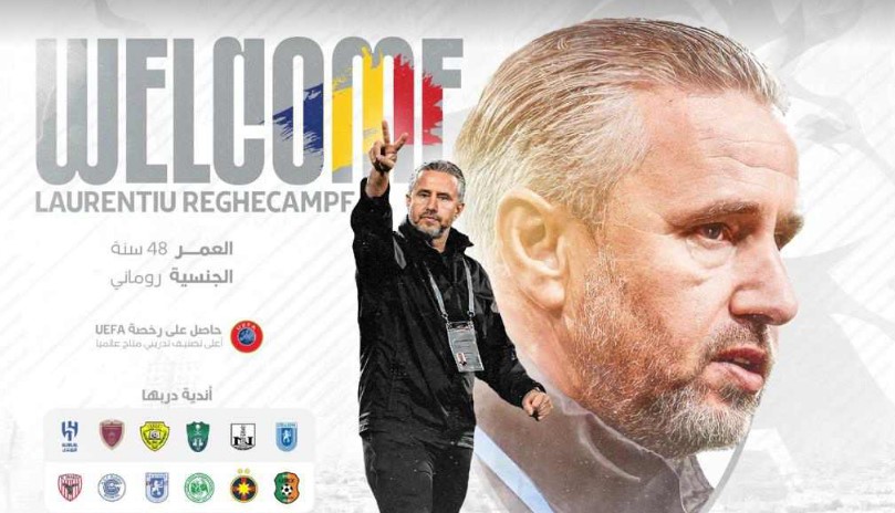 Al-Tai a anunțat oficial venirea lui Laurențiu Reghecampf. Fostul antrenor de la Universitatea Craiova, gata să lucreze cu Andrei Cordea și Marko Dugandzic