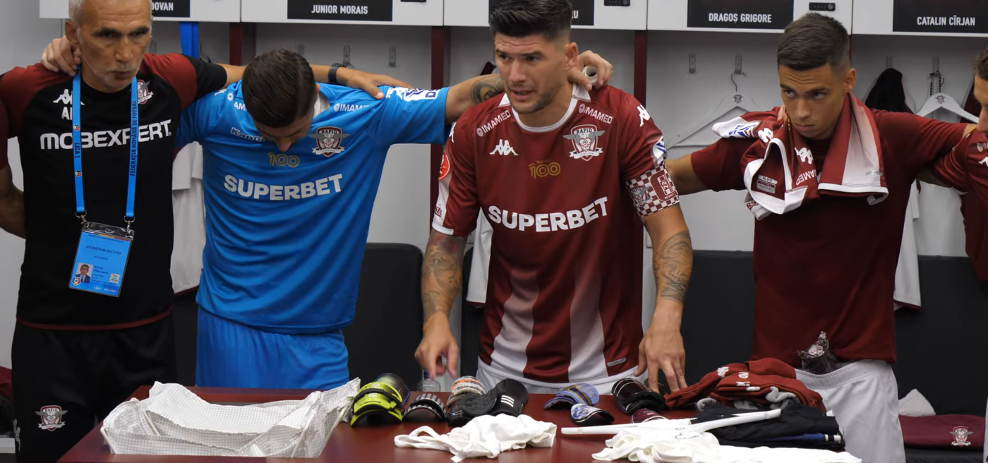 Discursul fabulos al căpitanului Cristi Săpunaru înainte de Rapid – Dinamo. Toți jucătorii au făcut liniște: „O singură familie suntem” | VIDEO