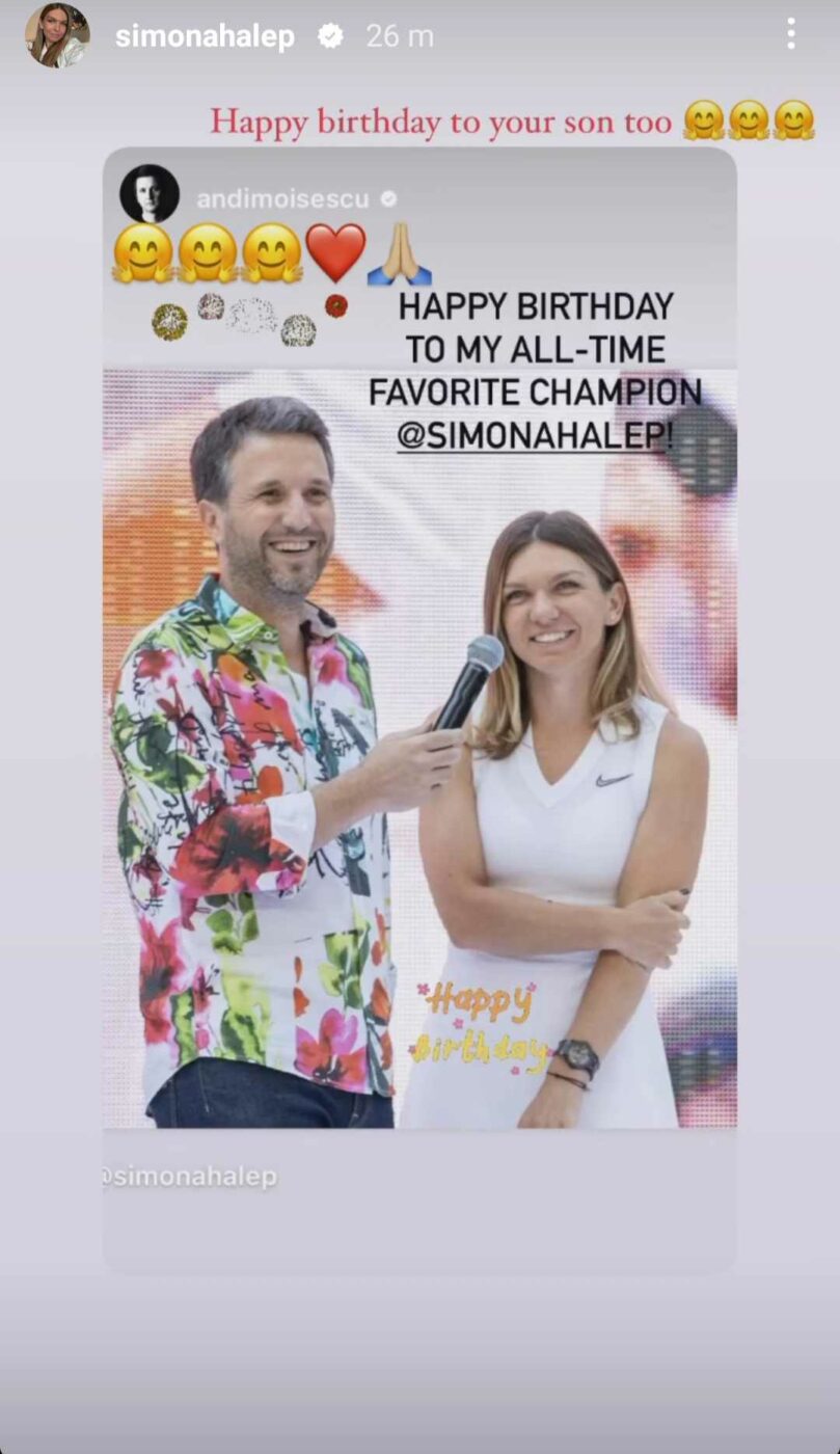 Simona Halep a împlinit 32 de ani și a fost felicitată de Andi Moisescu