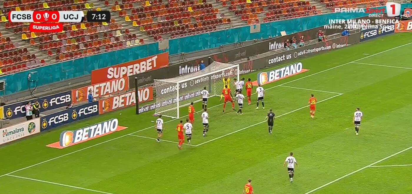 Gol de Doamne ferește! Dawa a deschis scorul în meciul FCSB – U Cluj în urma unei faze de cascadorii râsului! | VIDEO