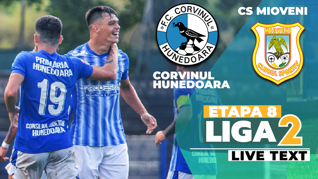 CS Mioveni bate Corvinul și le produce hunedorenilor primul eșec acasă în Liga 2. Argeșenii urcă pe loc calificabil în play-off