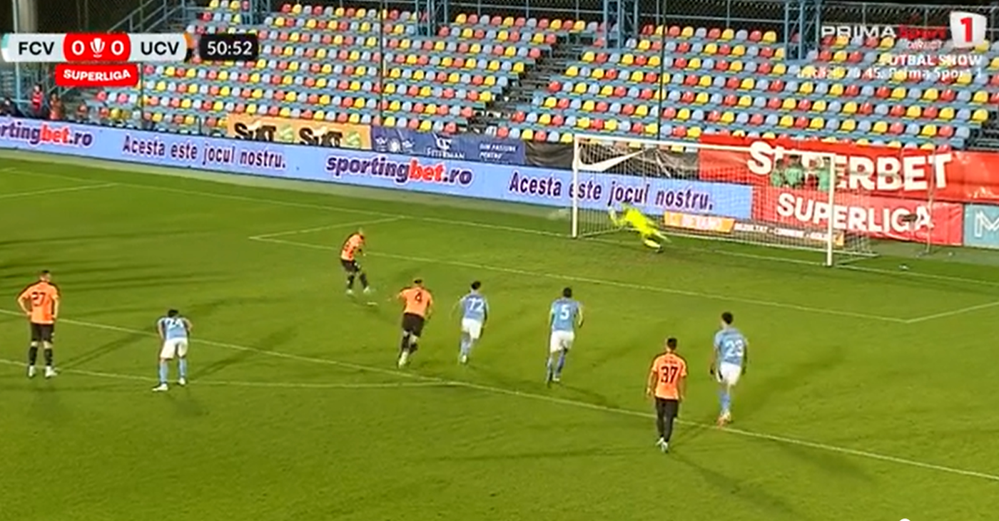 Alexandru Mitriță a obținut penalty-ul pe care tot el l-a ratat! Execuție lamentabilă a starului oltean în meciul FC Voluntari – Universitatea Craiova | VIDEO