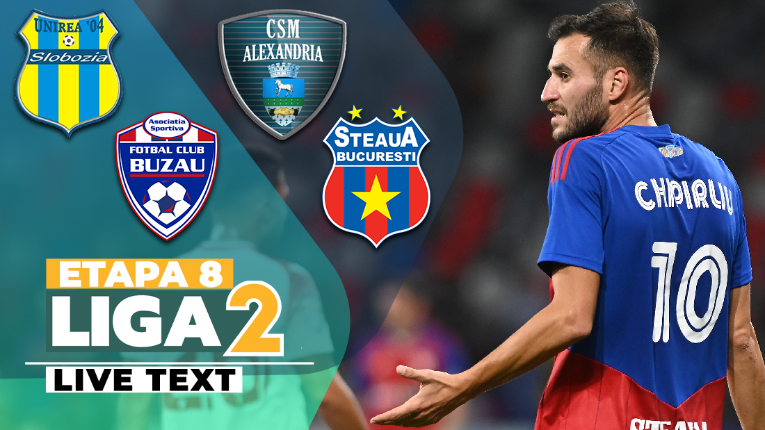Gloria Buzău – Steaua, meciul sezonului în Liga 2: s-au marcat 8 goluri! Unirea Slobozia a trecut de CSM Alexandria și se menține pe locul 2