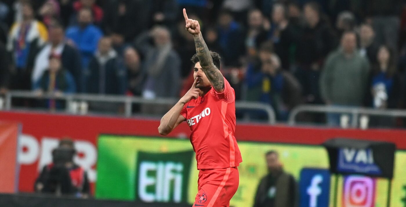 Florinel Coman a marcat un gol de generic, dar nu a avut cu cine să se bucure în FCSB – FC U Craiova! Peluza Nord a ratat reușita fotbalistului | VIDEO