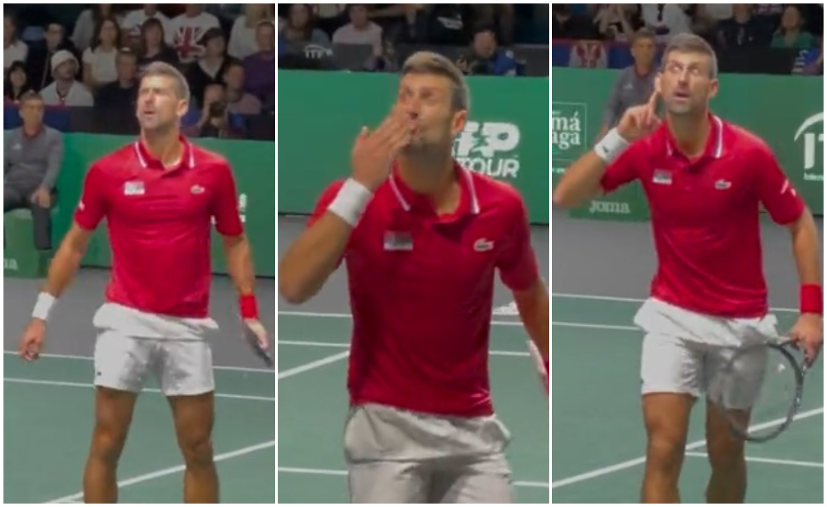 La un pas de bătaie, în timp ce Novak Djokovic dădea interviu! Scene incredibile în Cupa Davis: cum i-a pus la punct sârbul pe fanii britanici. FOTO & VIDEO
