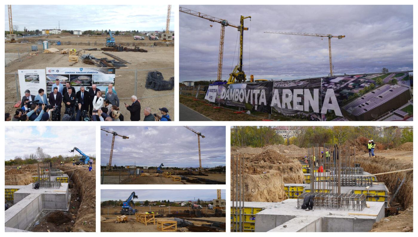 Prima ”vizită de lucru” la noul stadion care se construiește în Târgoviște. Detalii din proiect. Valoarea investiției depășește 55 milioane de euro