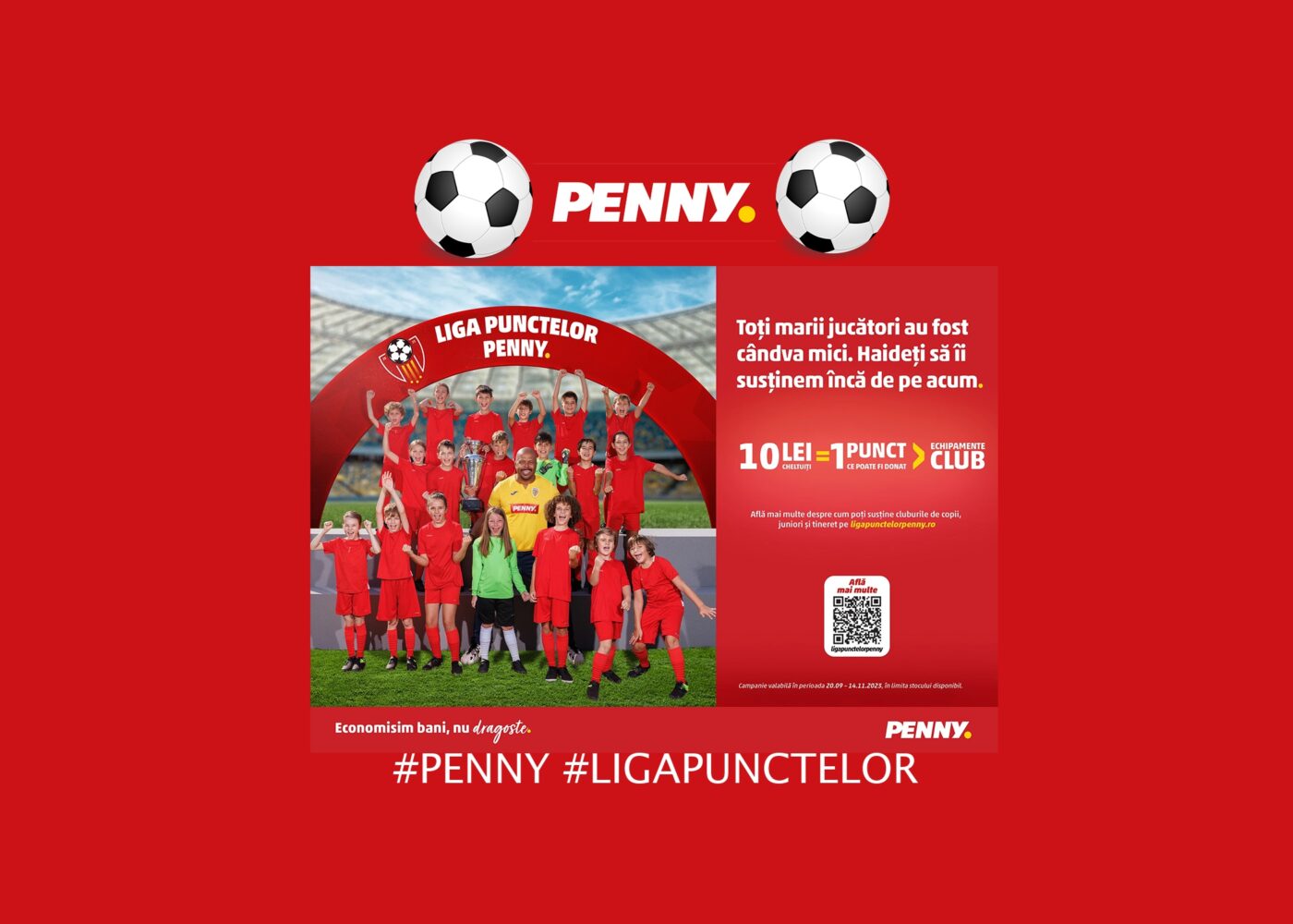 (P) PENNY România a lansat „Liga Punctelor PENNY” pentru susținerea cluburilor sportive de fotbal pentru copii din toată țara