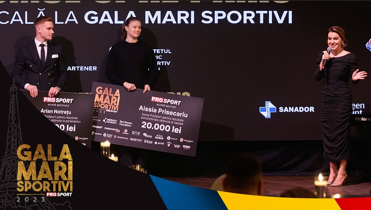 Romina Gingașu, președintele Red Women Foundation, a oferit două burse speciale de 20.000 de lei fiecare la Gala Mari Sportivi ProSport: „Vreau să vă mulțumesc pentru această oportunitate de a susține sportivii!”. VIDEO
