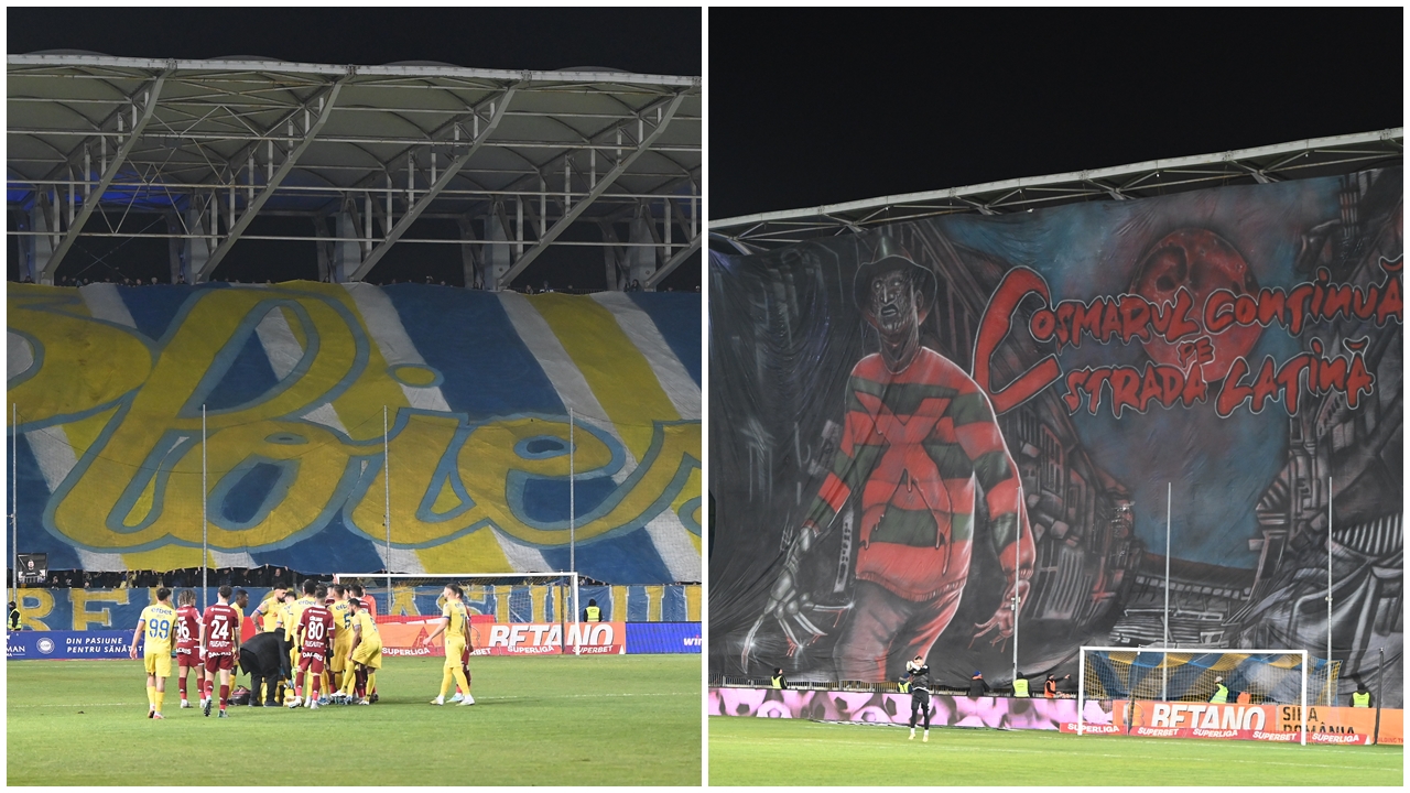 Spectacol în tribune la „Primvs Derby”! Suporterii s-au duelat în scenografii de senzație la Petrolul Ploiești – Rapid. FOTO&VIDEO