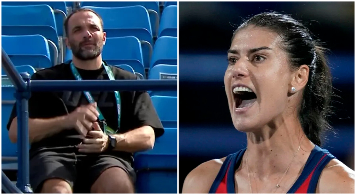 Sorana Cîrstea nu s-a abținut și a strigat către Ion Țiriac Jr. în timpul meciului nebun cu Marketa Vondrousova de la Dubai! Cuvântul pe care românca i l-a repetat obsesiv iubitului ei