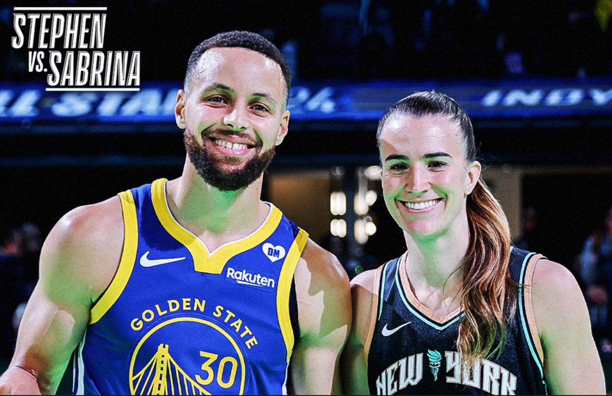 Stephen Curry, duel cu Sabrina Ionescu! Show la concursul de aruncări de trei puncte. Cine a câștigat. VIDEO