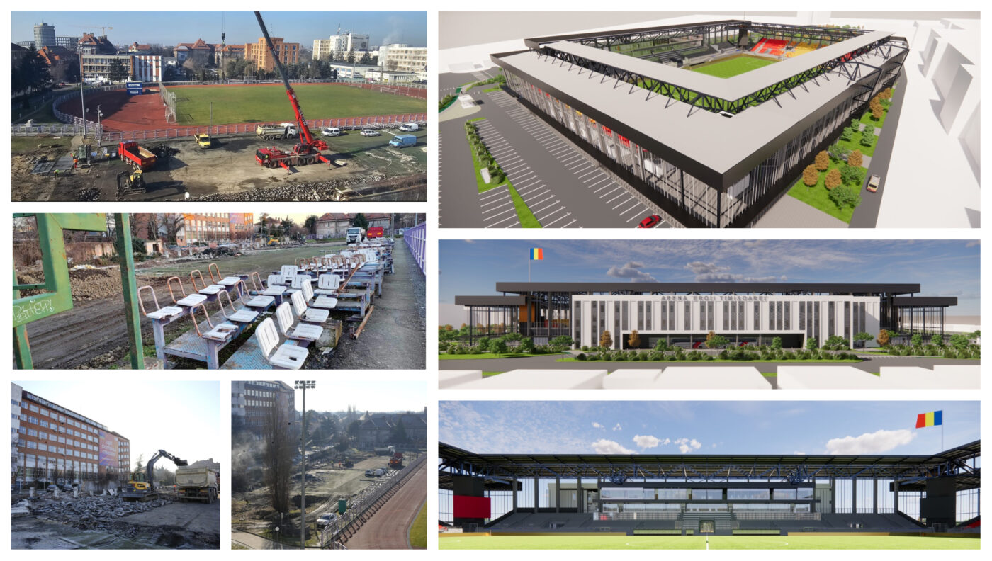 Speranțe pentru Timișoara! A demarat renovarea arenei Știința, iar în curând începe șantierul la viitorul stadion-lego. Situația noului ”Dan Păltinișanu”
