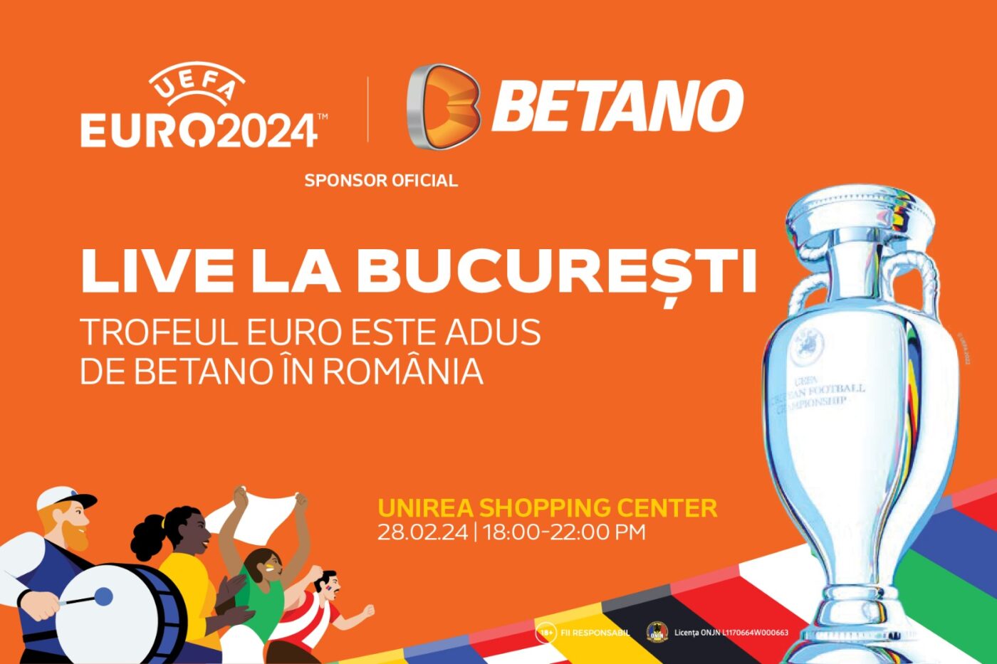 ADVERTORIAL. Betano aduce Trofeul Campionatului UEFA EURO 2024 în România și invită toți fanii sportului la un eveniment unic 