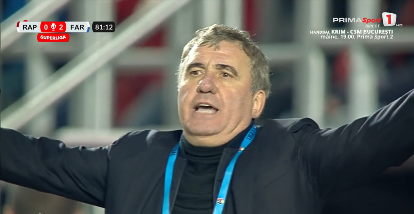 Fază extrem de controversată în Rapid – Farul, la scorul de 0-2! Gică Hagi a turbat pe margine și a înjurat când a văzut pentru ce a dat arbitrul Găman penalty pentru echipa lui Dan Șucu