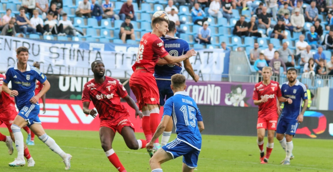 UTA Arad – FCU Craiova 3-2, în etapa 29 din Superliga. UTA urcă, cel puțin pentru moment, pe loc de play-off
